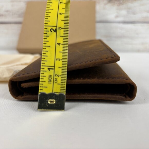 Stay Fine Trifold Wallet Leather Brown Men's - Picture 9 of 9